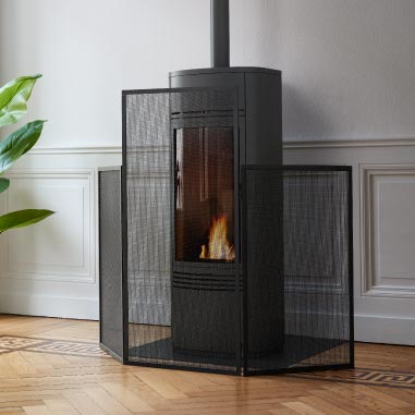 Grille de cheminée en acier REMOUS par les Ateliers Dixneuf Design